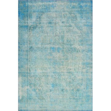 LOLOI RUGS Loloi Rugs LORELQ-08AQ002339 2 ft. 3 in. x 3 ft. 9 in. Loren Hand Knotted Rug; Aqua LORELQ-08AQ002339